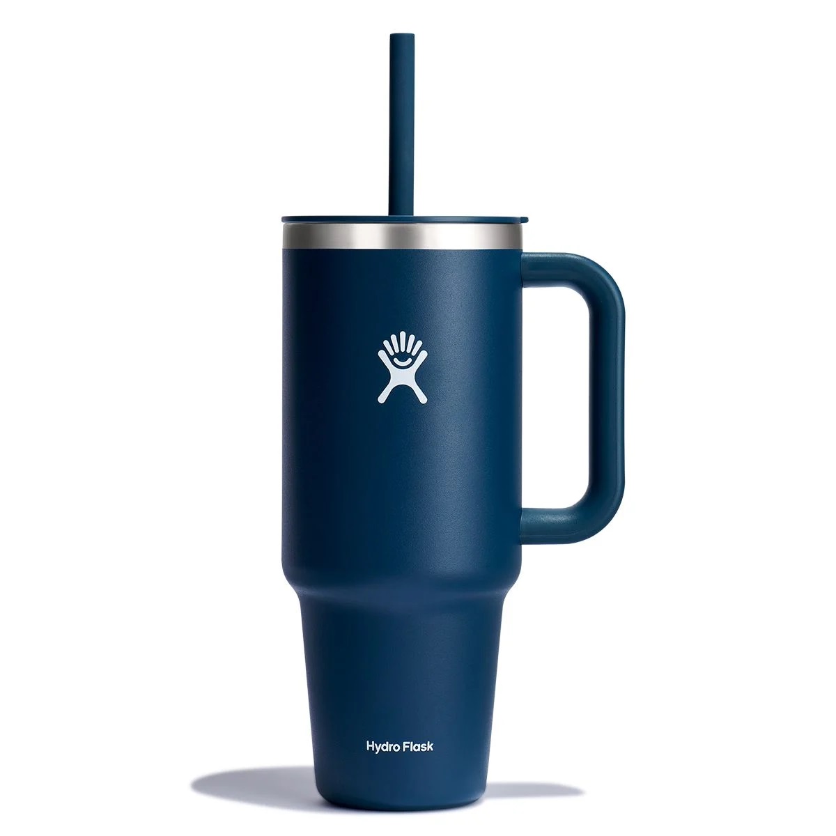 Gobelet isotherme xxl bleu avec paille souple 1180ml s'adapte aux portes gobelets de nombreuses voitures - hydroflask