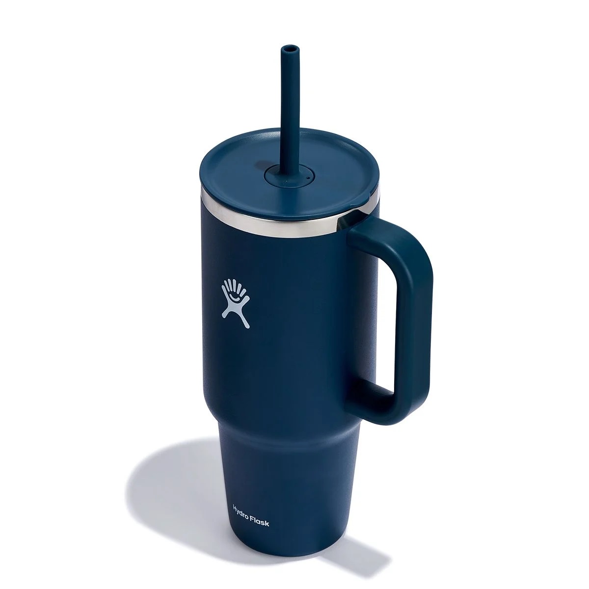 Gobelet isotherme xxl bleu avec paille souple 1180ml s'adapte aux portes gobelets de nombreuses voitures - hydroflask