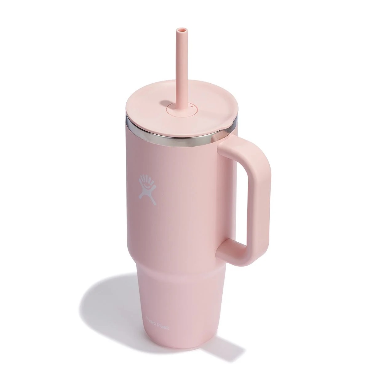 Gobelet isotherme xxl rose avec paille souple 1180ml s'adapte aux portes gobelets de nombreuses voitures - hydroflask