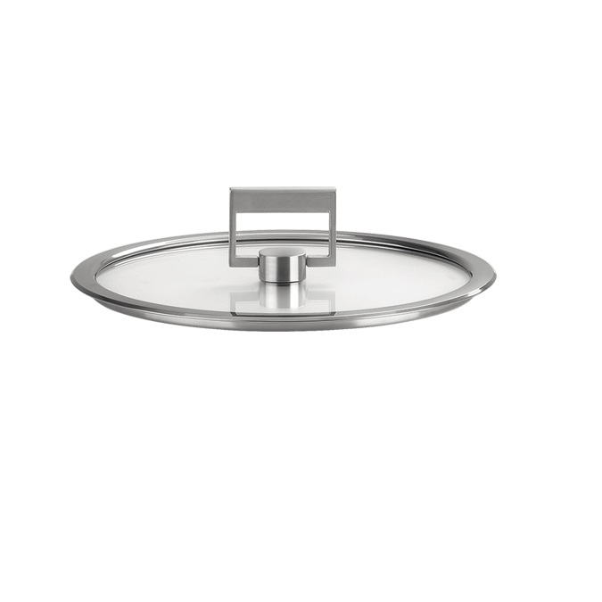 Couvercle plat en verre strate bouton rabattable -18 cm - cristel