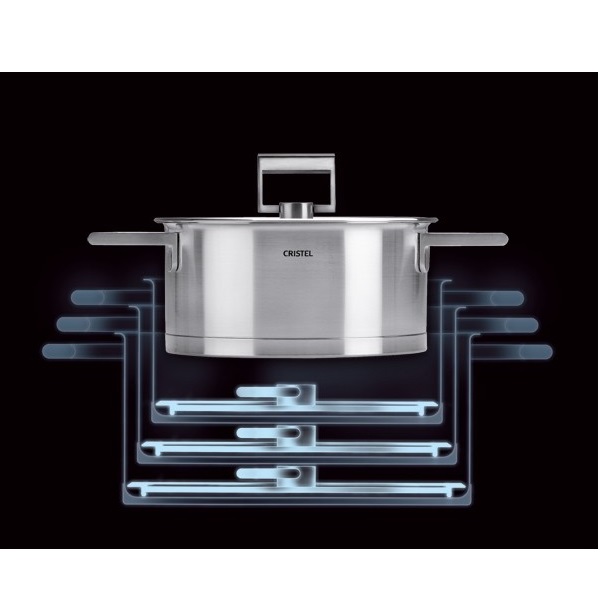 Couvercle plat en verre strate bouton rabattable -18 cm - cristel