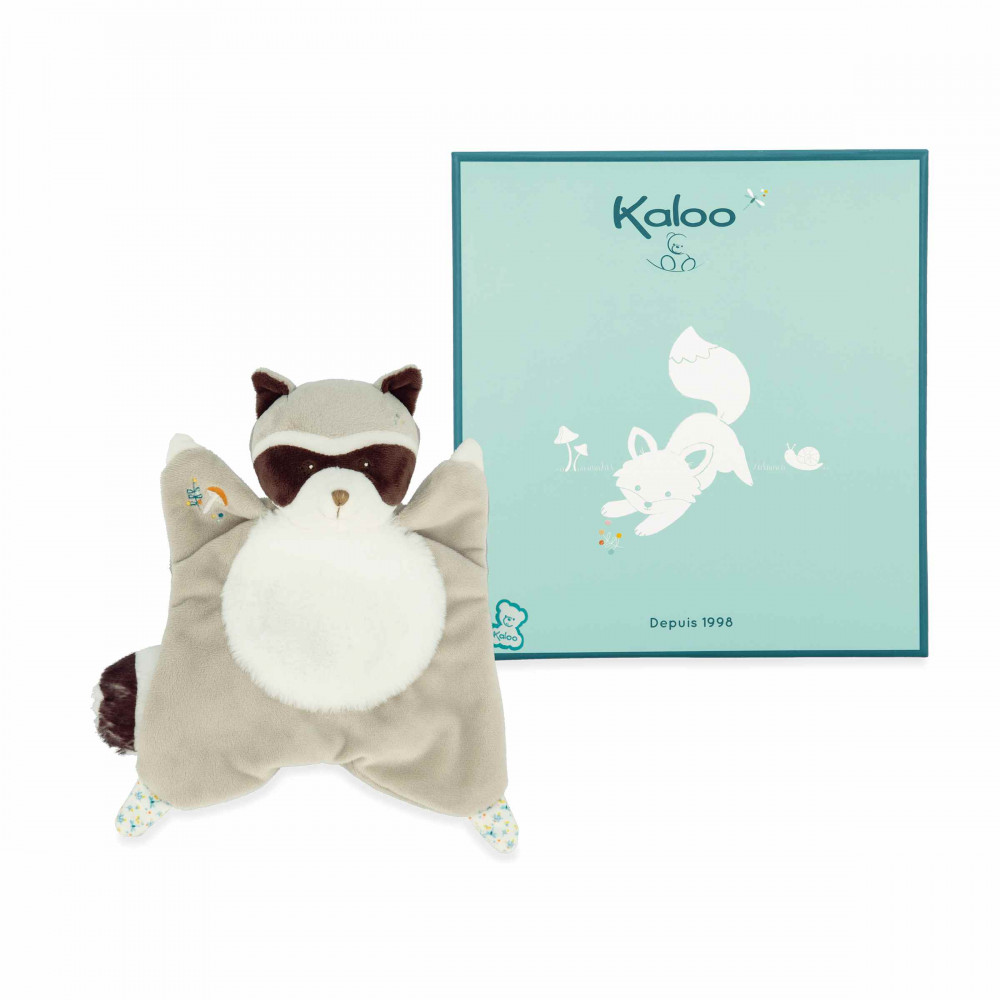 Faon raton laveur gaston doudou carré - 24 cm - kaloo 