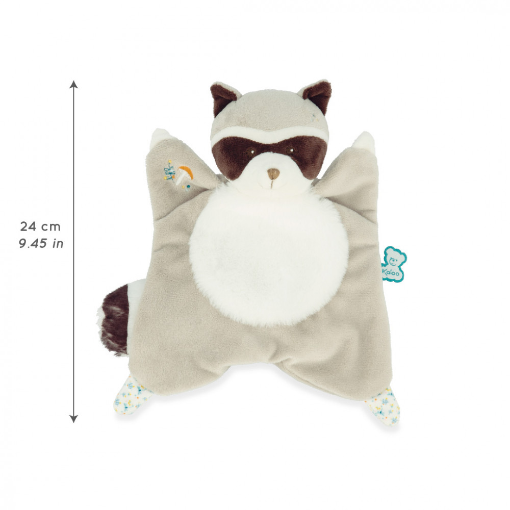 Faon raton laveur gaston doudou carré - 24 cm - kaloo 