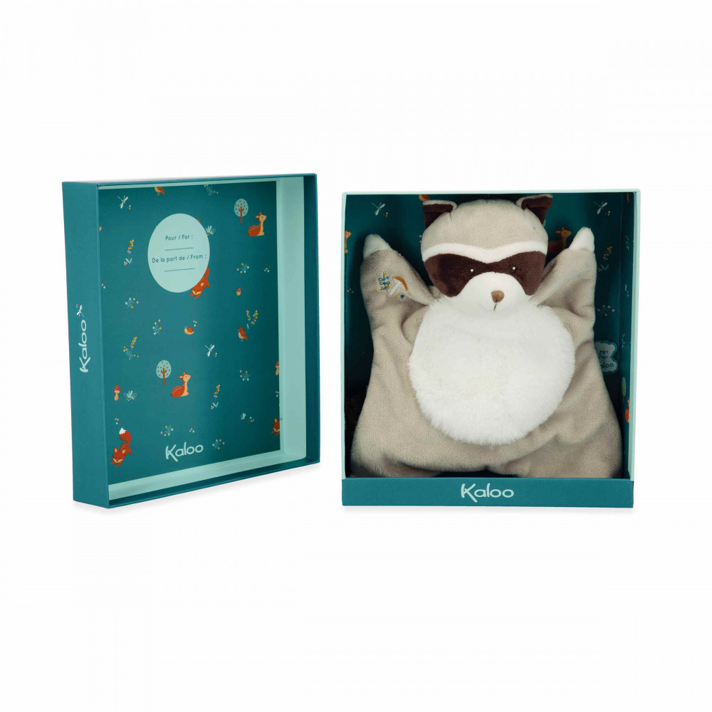 Faon raton laveur gaston doudou carré - 24 cm - kaloo 