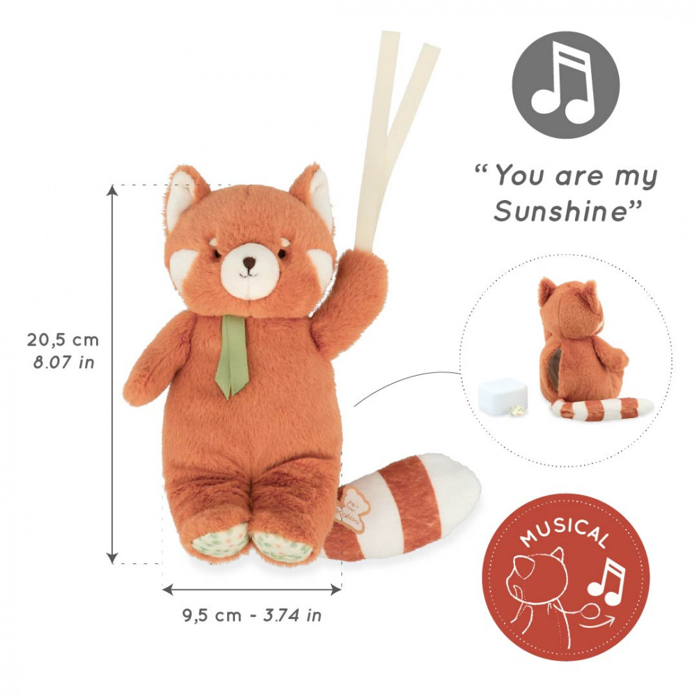 Peluche musicale panda roux 20 cm - kaloo