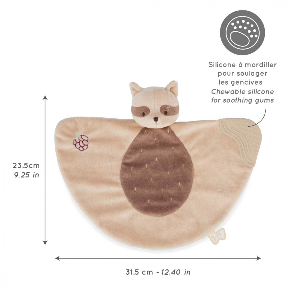 Doudou de dentition, raton laveur 23,5 cm - kaloo