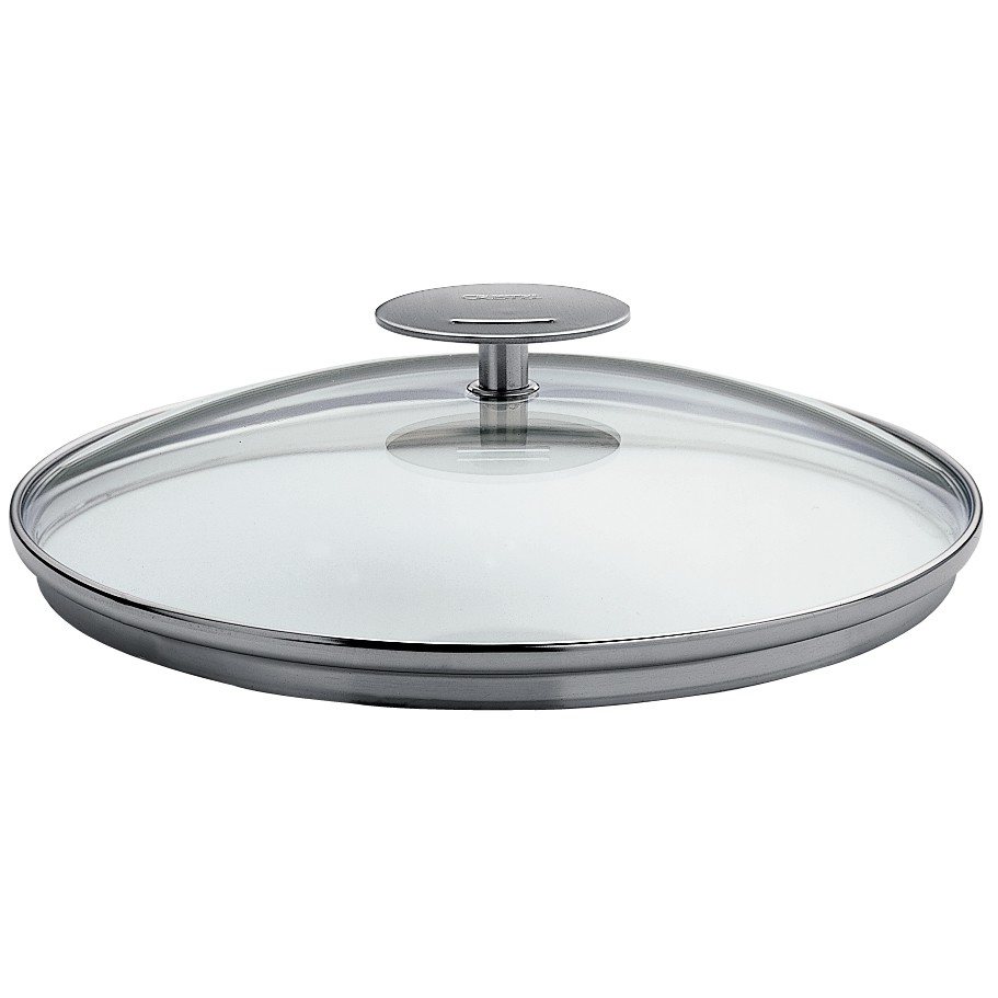 Couvercle en verre bombe - platine - 20 cm - cristel