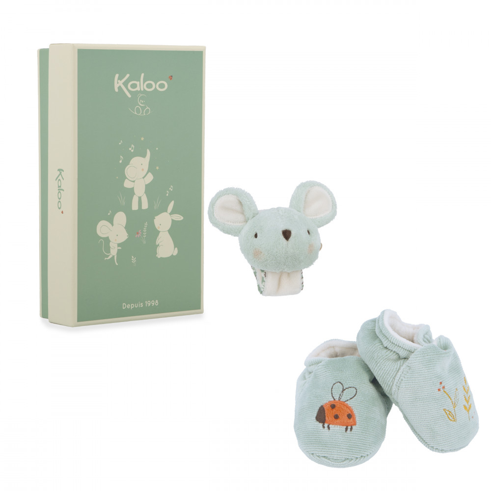 Coffret chaussons et bracelet sonores souris - kaloo