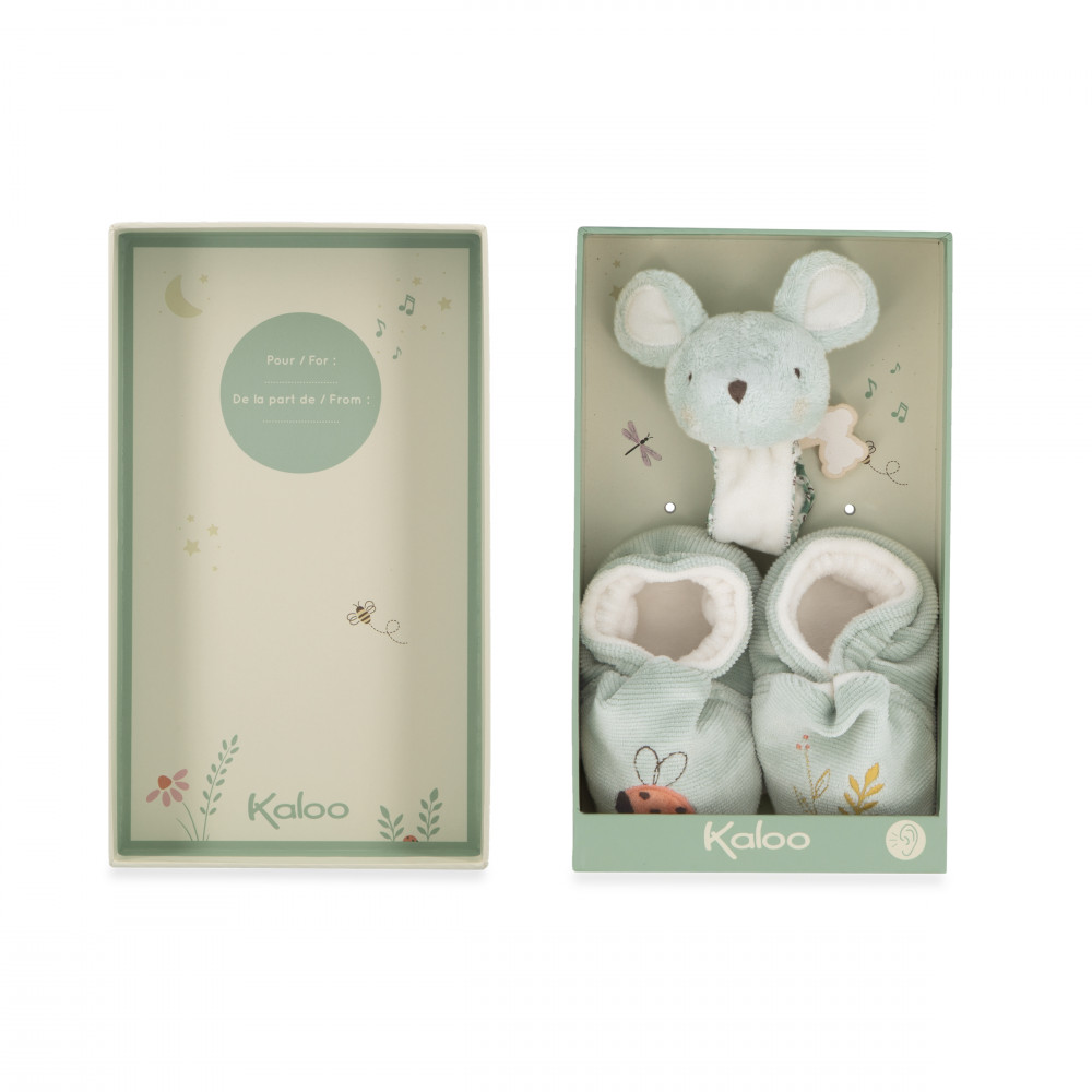 Coffret chaussons et bracelet sonores souris - kaloo