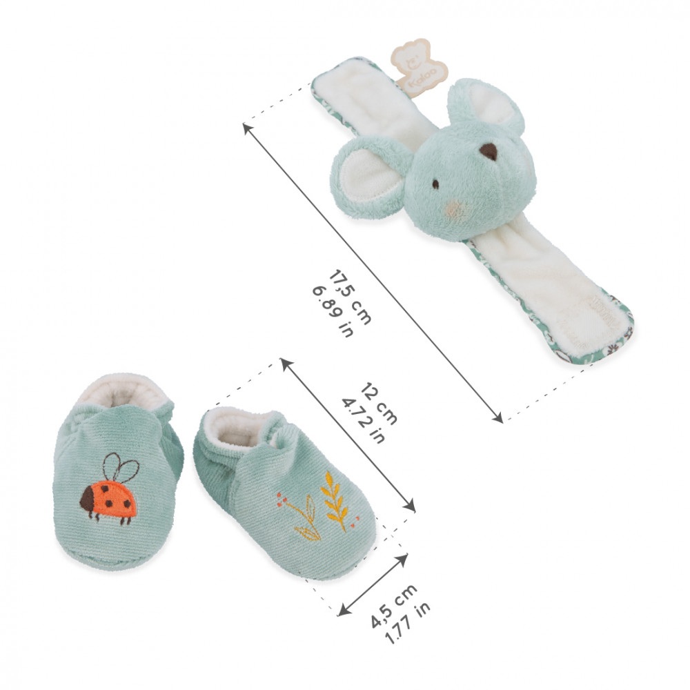 Coffret chaussons et bracelet sonores souris - kaloo
