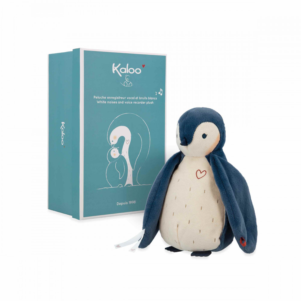 Peluche à bruits blancs manchot bleu 25 cm - kaloo 