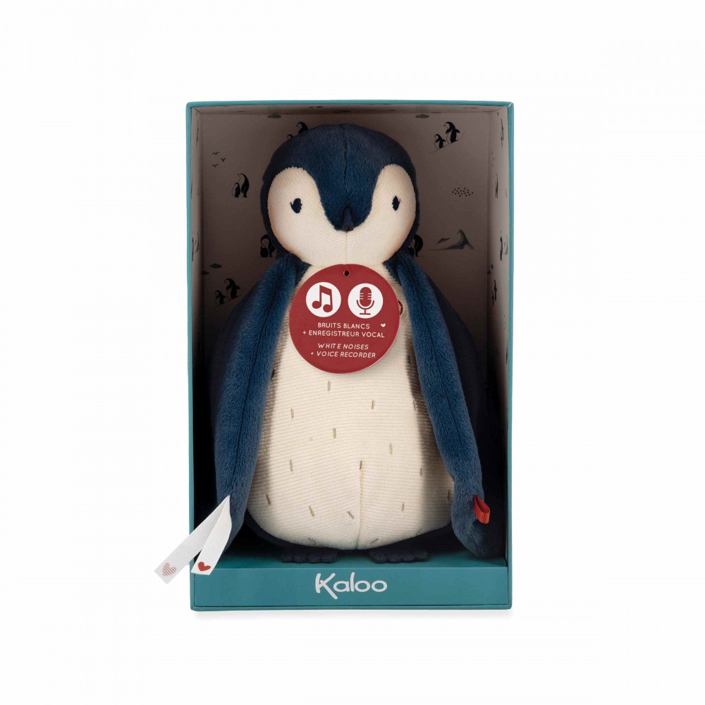 Peluche à bruits blancs manchot bleu 25 cm - kaloo 