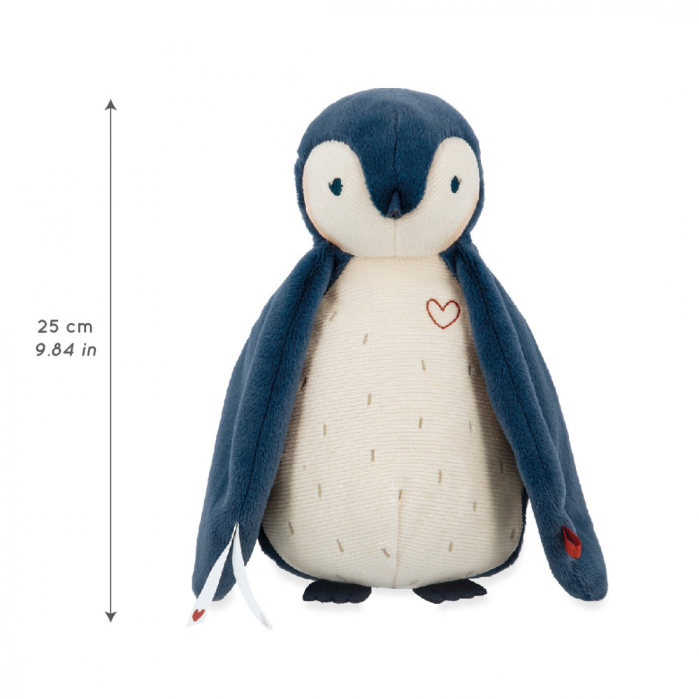 Peluche à bruits blancs manchot bleu 25 cm - kaloo 