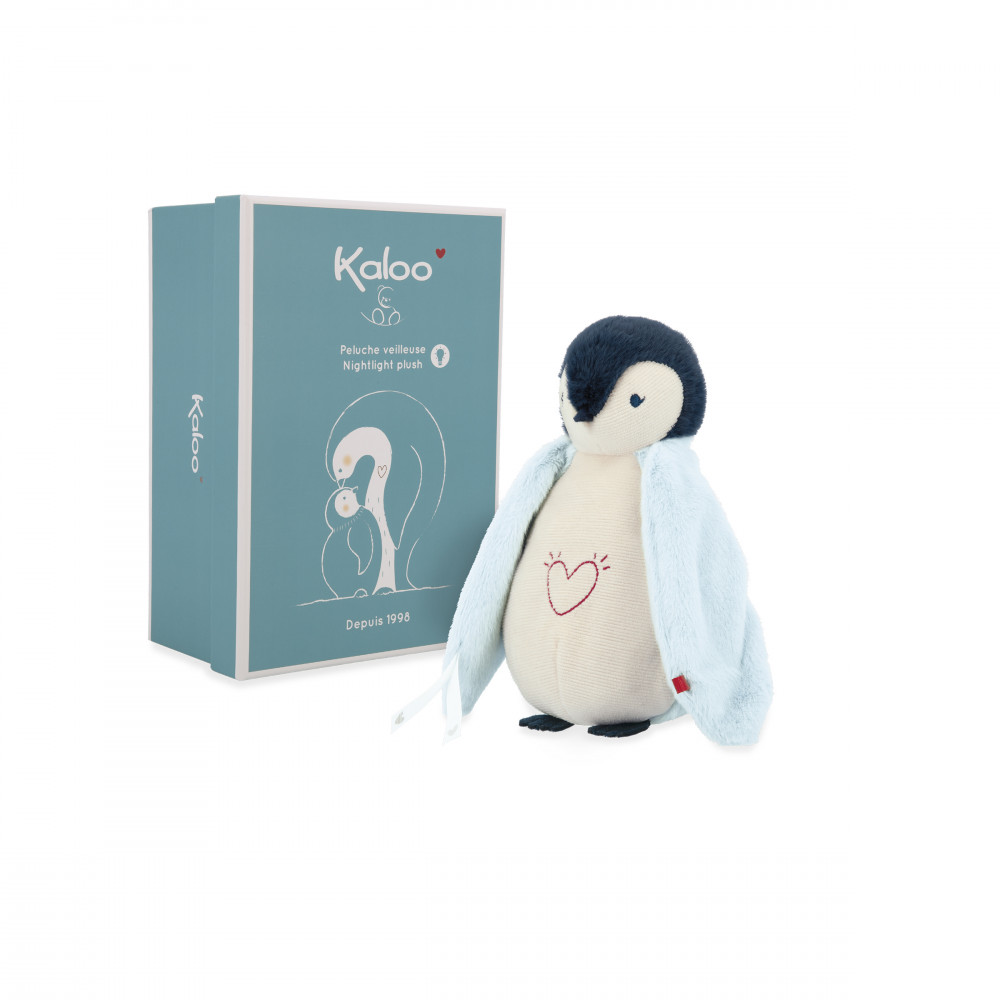 Peluche veilleuse manchot bleu 20 cm - kaloo