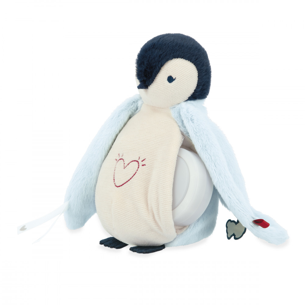 Peluche veilleuse manchot bleu 20 cm - kaloo