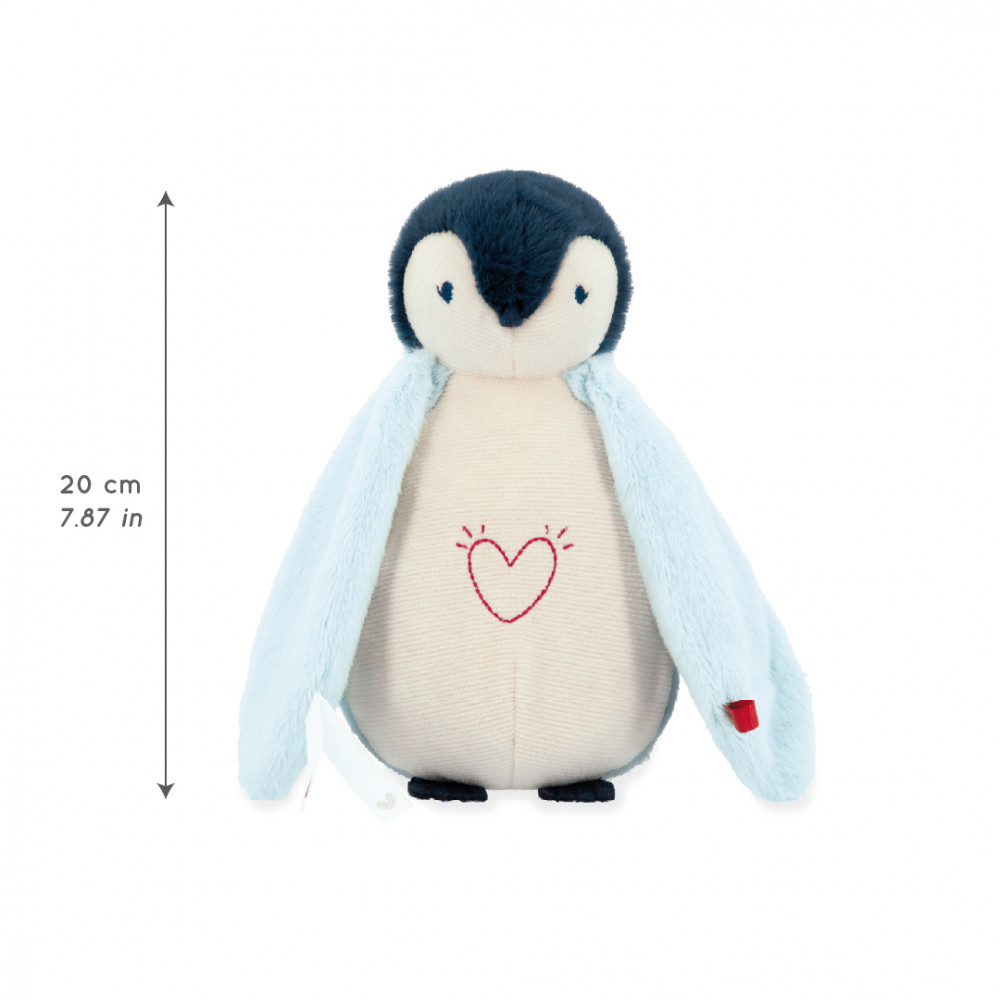 Peluche veilleuse manchot bleu 20 cm - kaloo