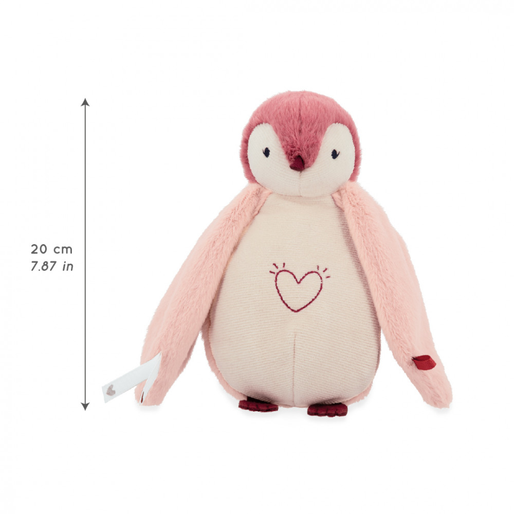 Peluche veilleuse manchot rose 20 cm - kaloo