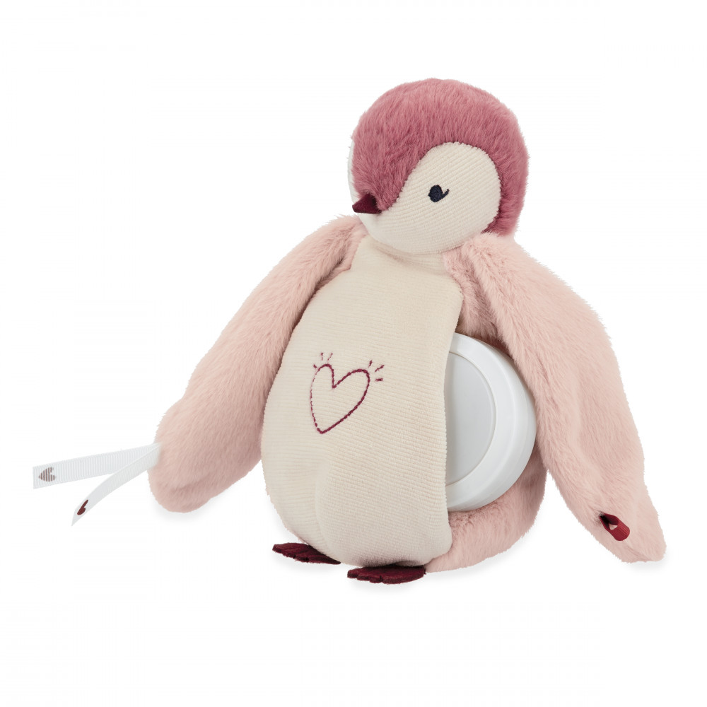 Peluche veilleuse manchot rose 20 cm - kaloo
