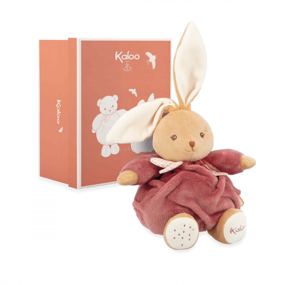Peluche patapouf lapin bordeaux - 17 cm - kaloo 