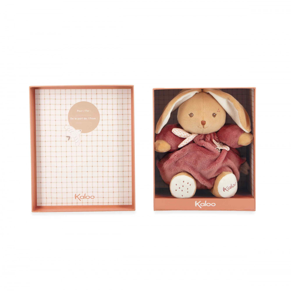 Peluche patapouf lapin bordeaux - 17 cm - kaloo 