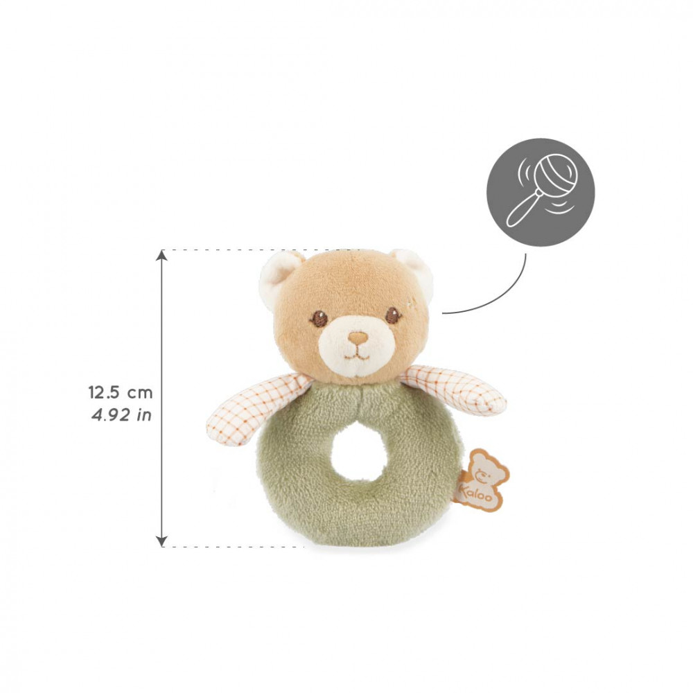 Doudou hochet ours vert - kaloo
