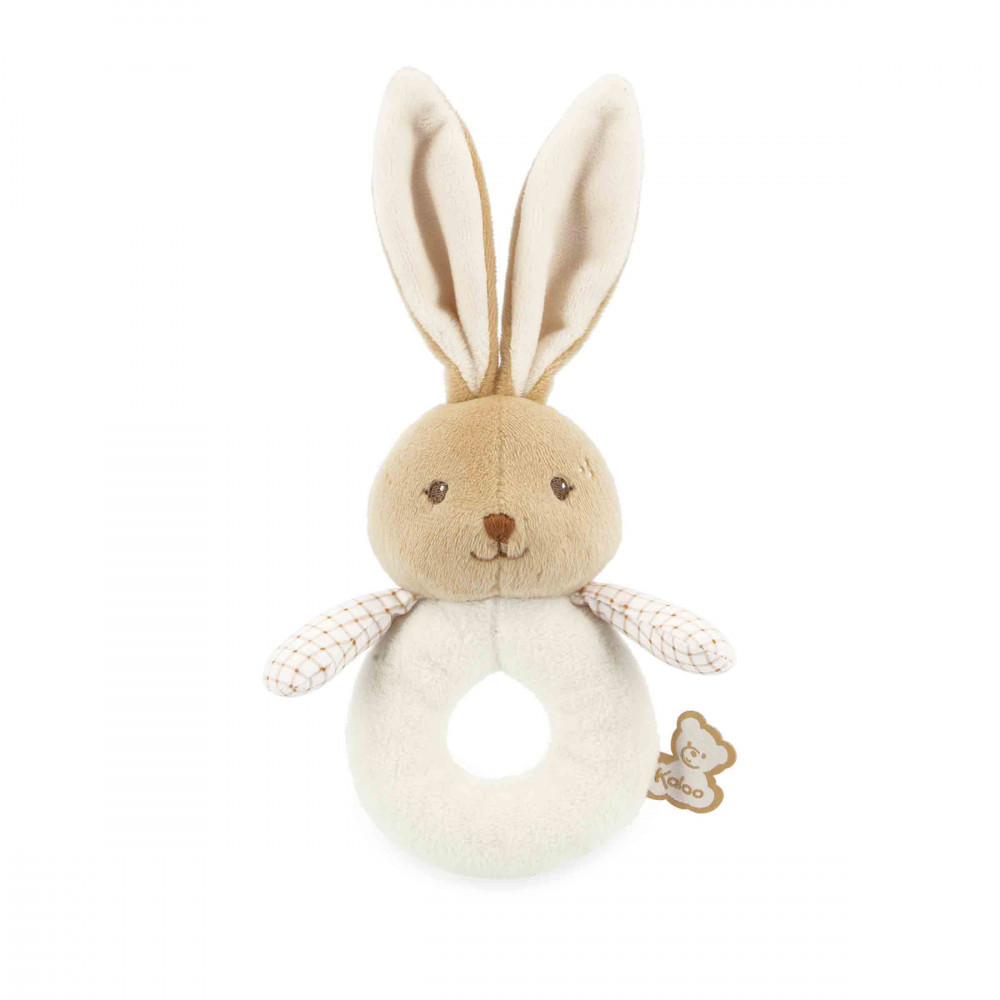 Doudou hochet lapin crème - kaloo