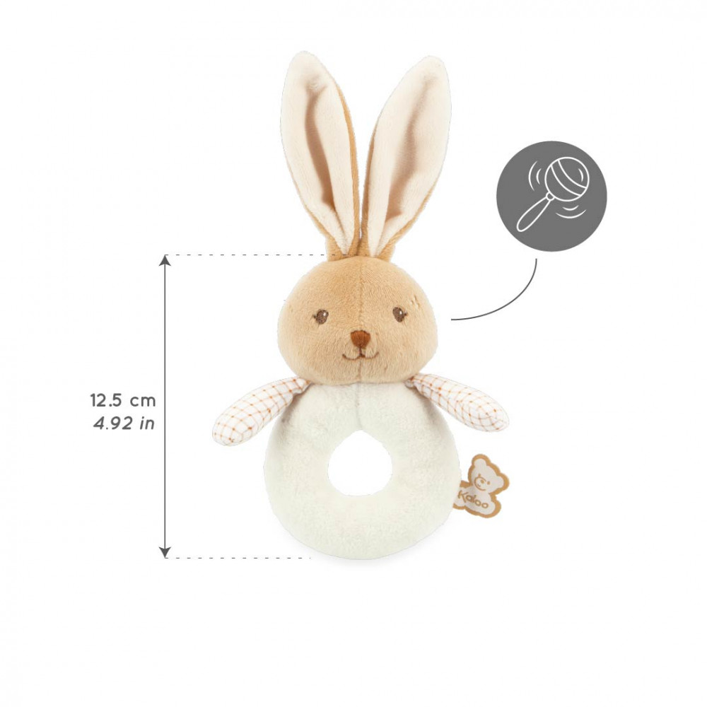 Doudou hochet lapin crème - kaloo