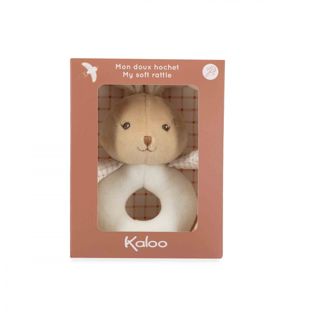 Doudou hochet lapin crème - kaloo