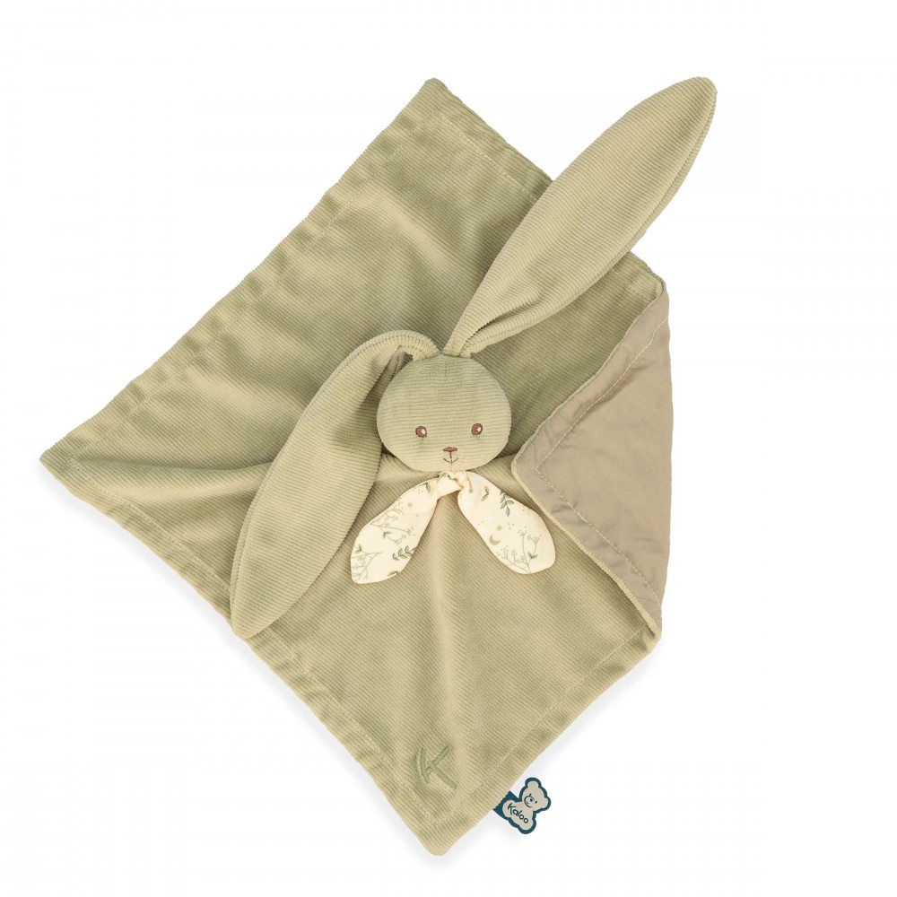 Lapinou doudou carré lapin vert 30 cm - kaloo 