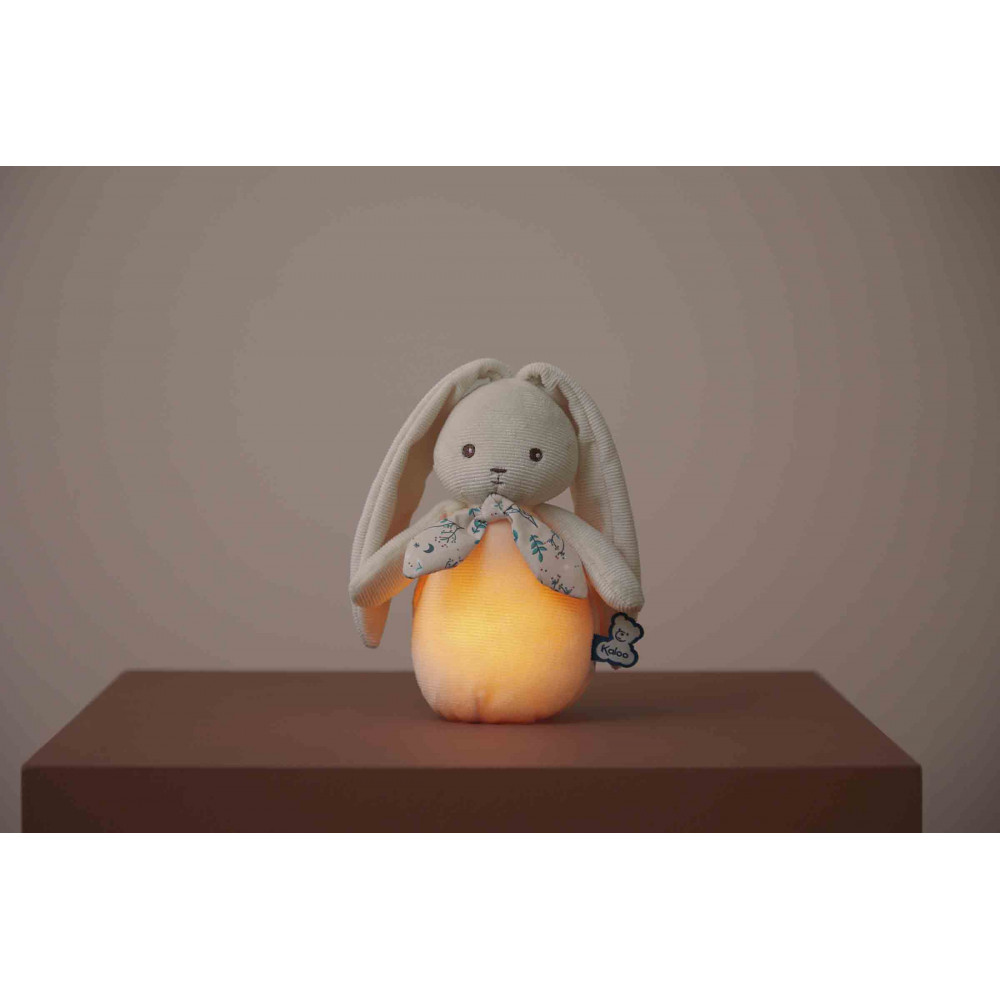 Peluche veilleuse nomade lapin crème 17,5 cm - kaloo