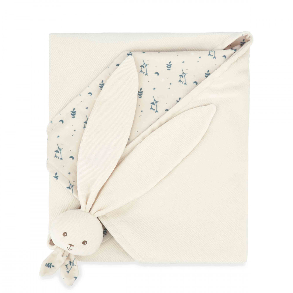 Couverture doudou lapin crème 80 x 70 cm - kaloo