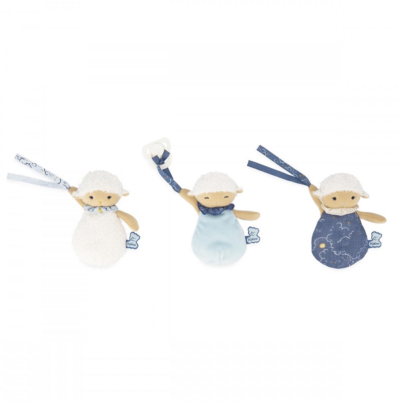 Set de 3 doudous attache tétines moutons - kaloo