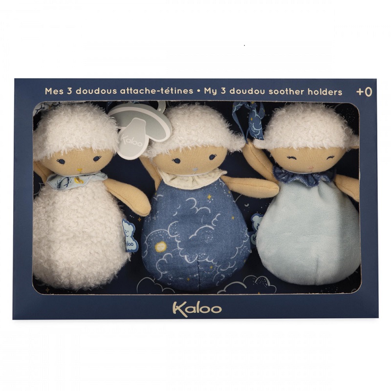 Set de 3 doudous attache tétines moutons - kaloo