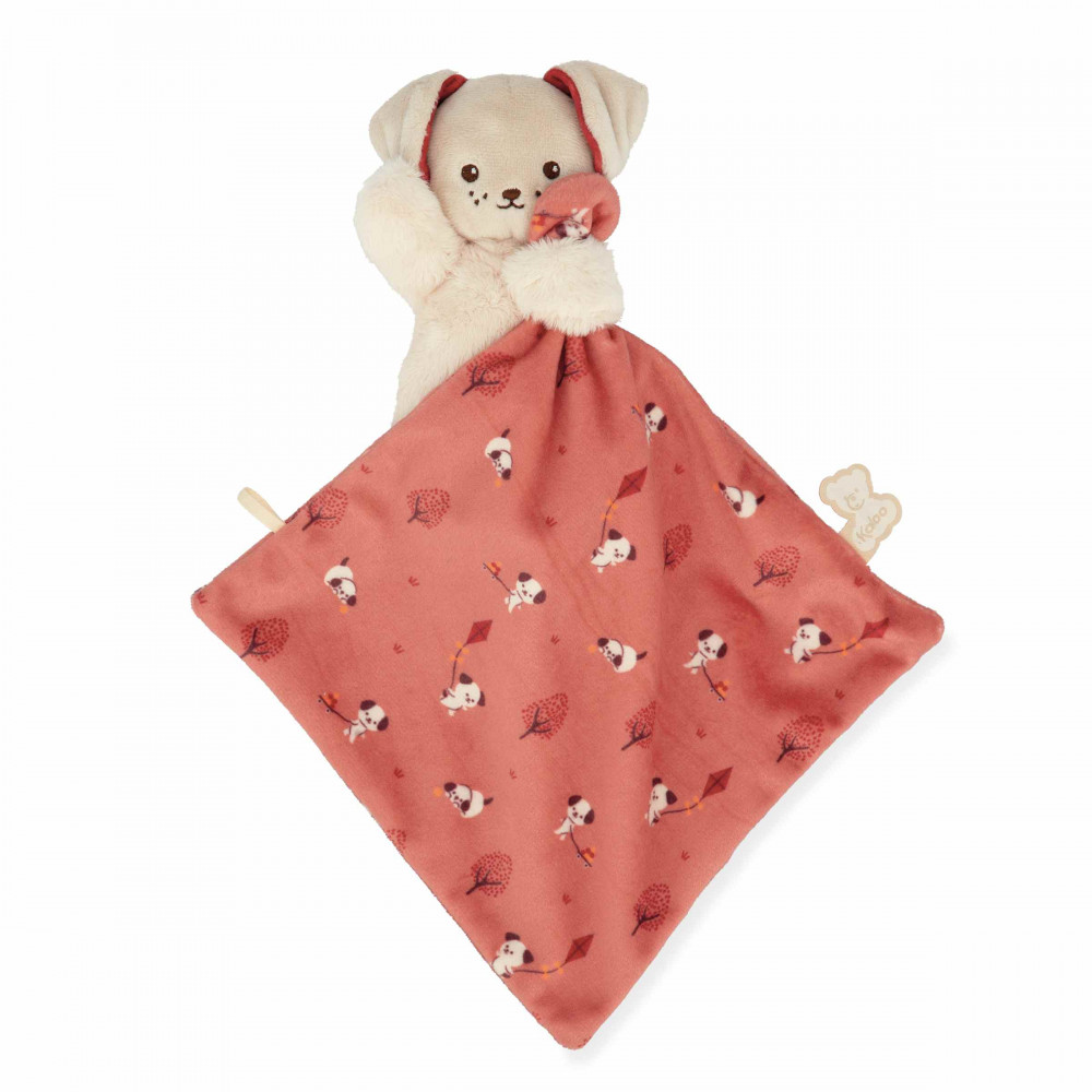 Doudou carré douceur chien brique - 18 cm - kaloo 