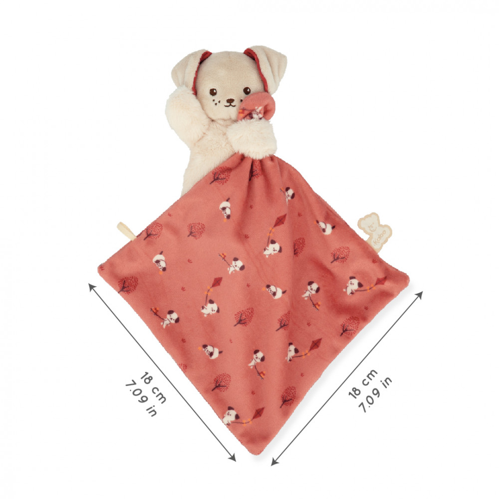Doudou carré douceur chien brique - 18 cm - kaloo 