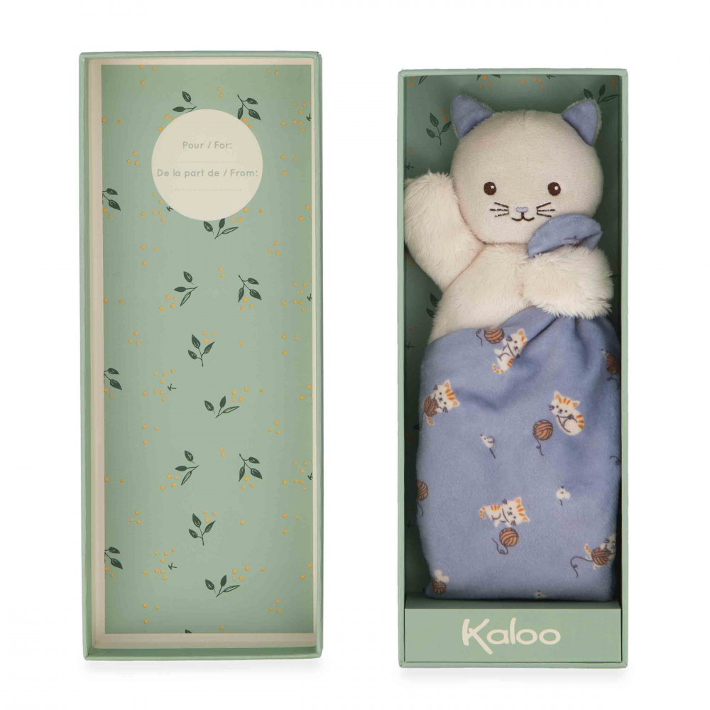 Doudou chat carré douceur lila - kaloo 