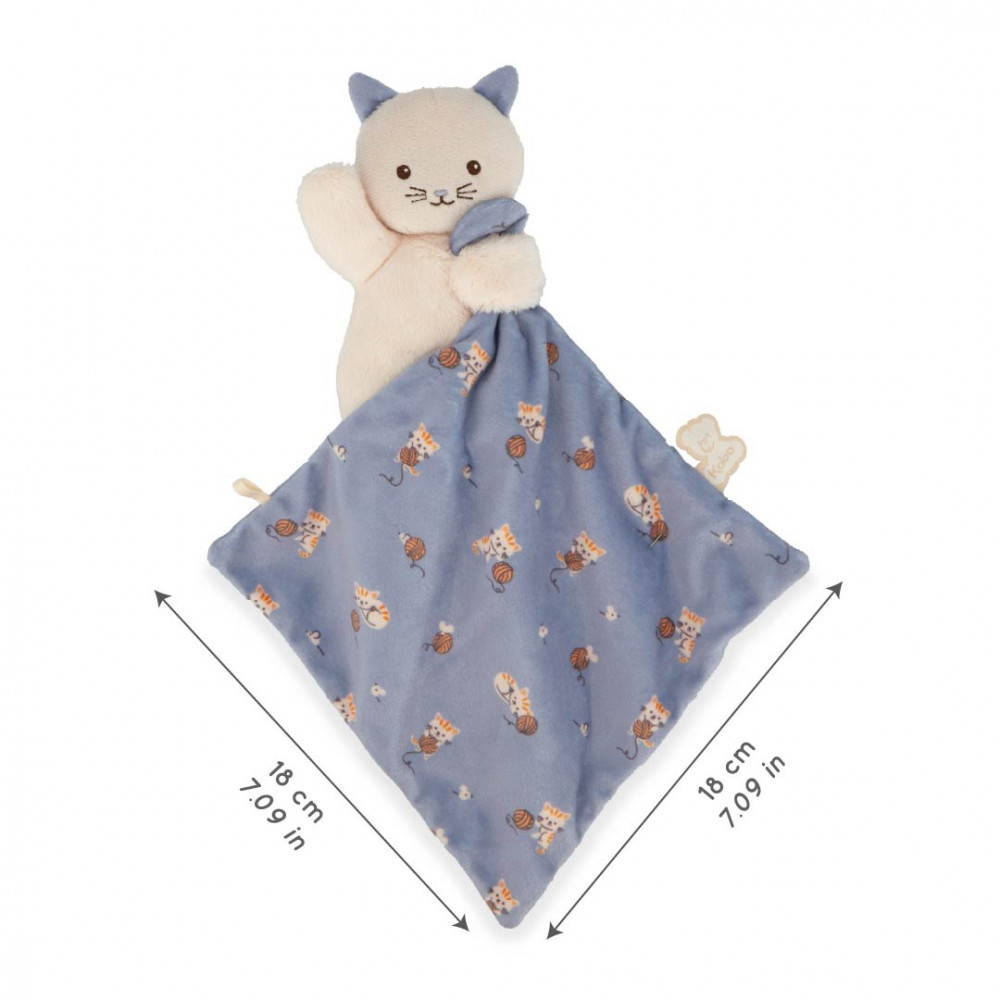 Doudou chat carré douceur lila - kaloo 