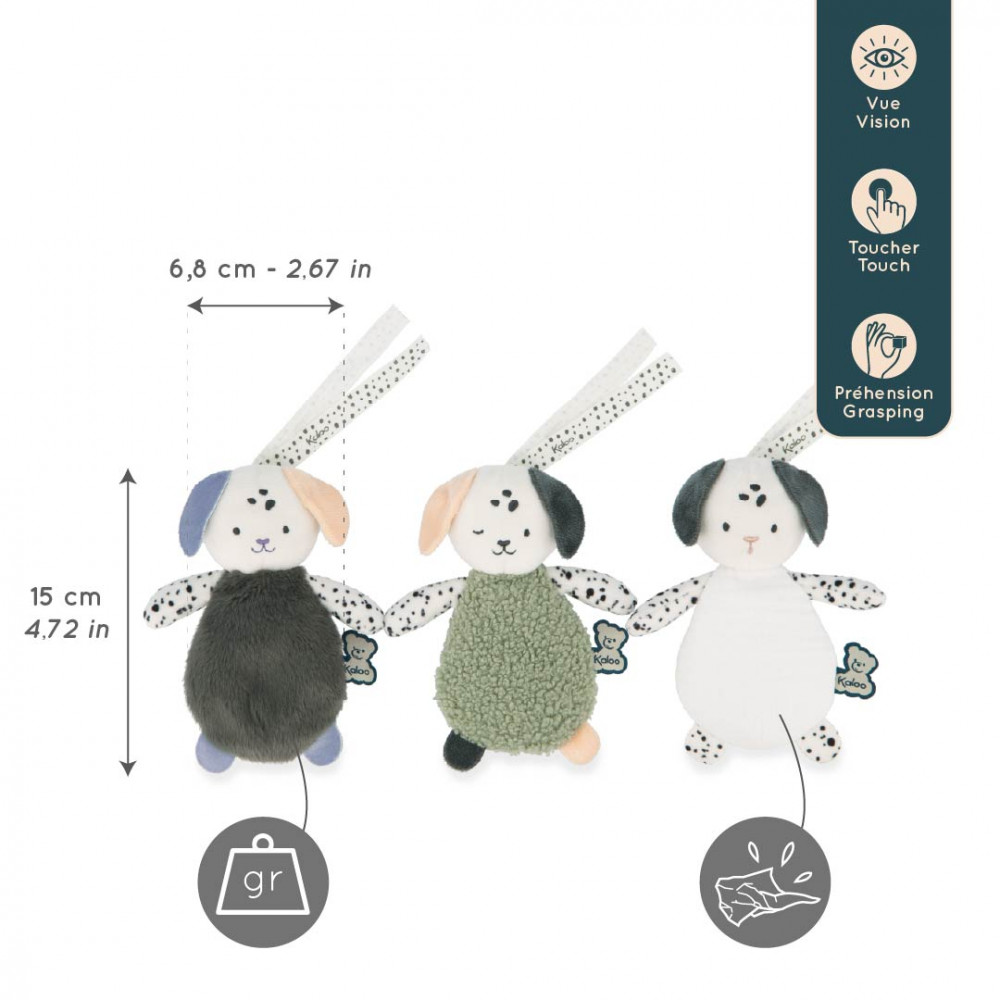 Doudous sensoriels chiens 15 cm - kaloo 