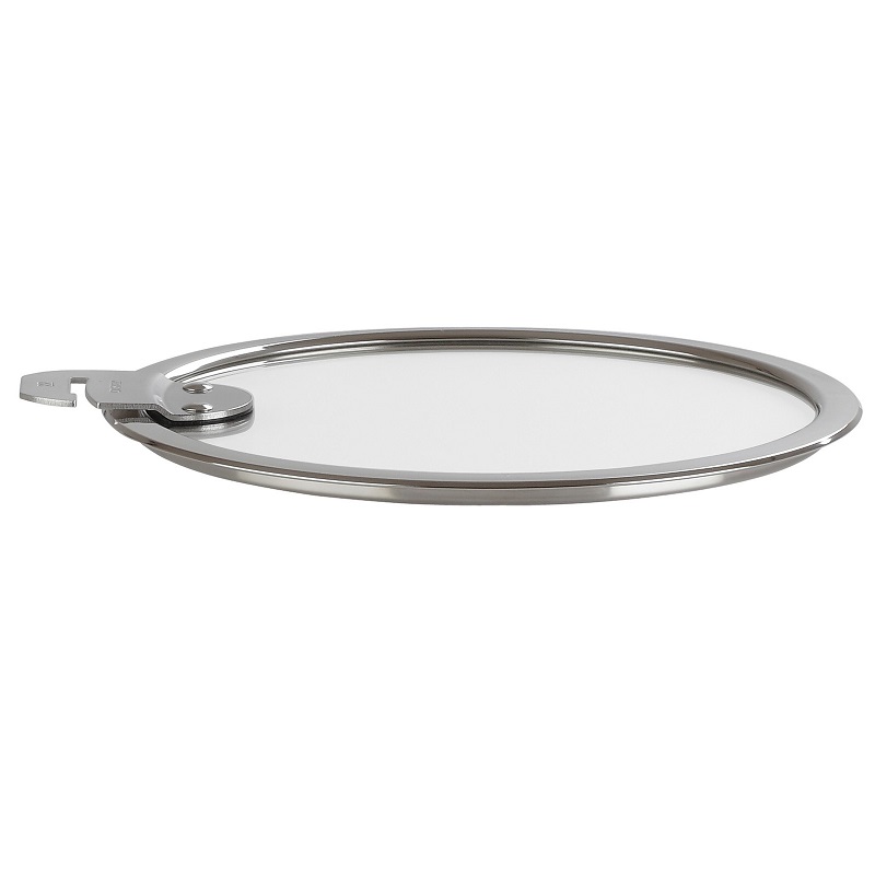 Couvercle plat en verre 26 cm strate amovible - cristel