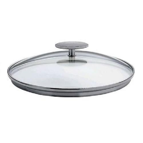 Couvercle en verre bombe - platine - 32 cm - cristel 