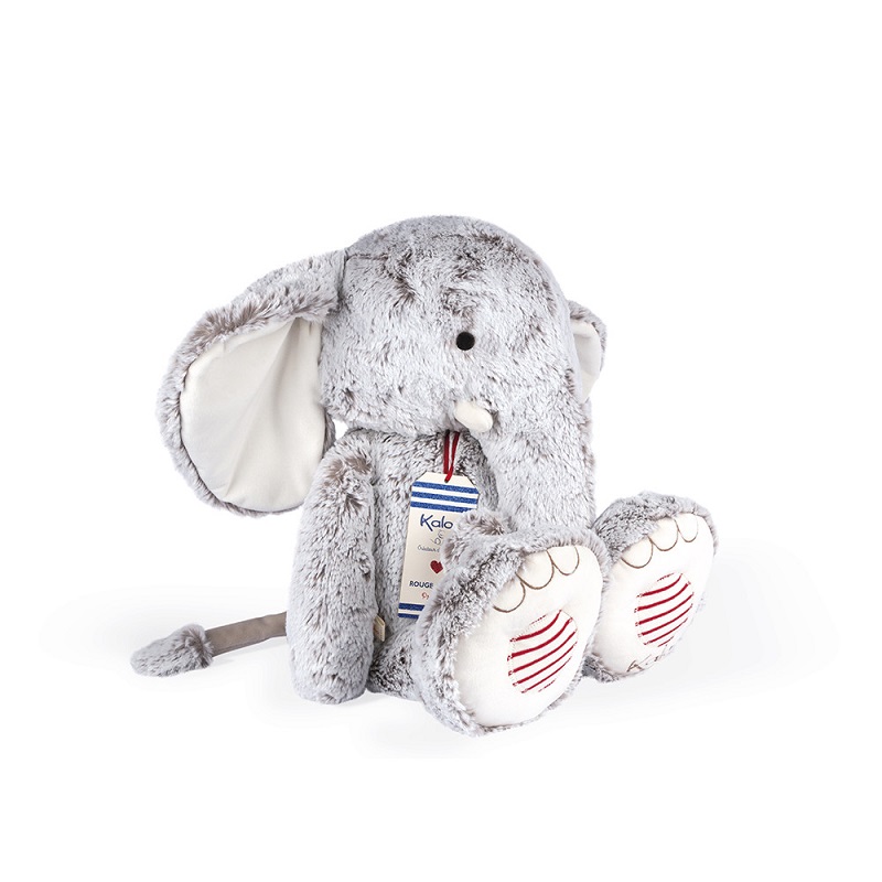 Elephant noa gris prestige - xl 55 cm rouge kaloo - kaloo