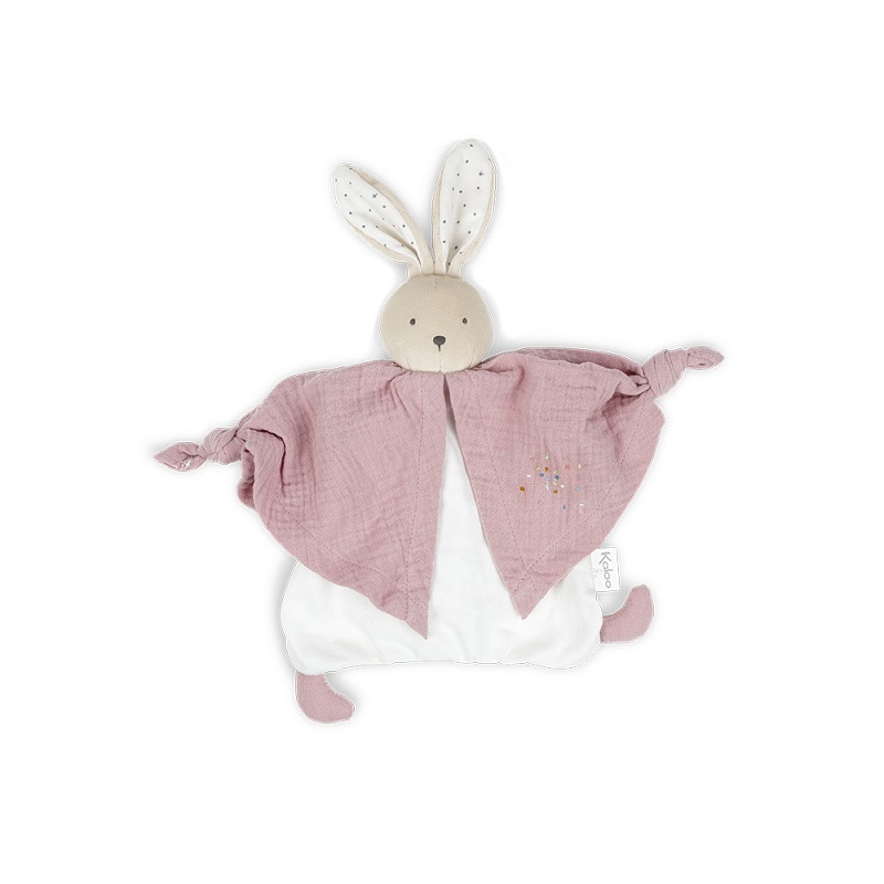 Doudou lapinou rose coton bio petit pas - kaloo