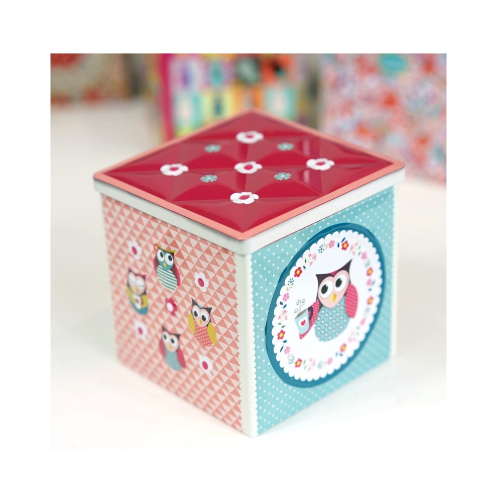 Boite carree kapiton chouette gourmande - moldeo