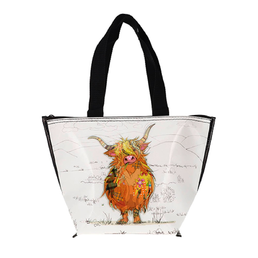 Lunch bag isotherme en matière recyclé 35cm kook vache ecossaise - kiub