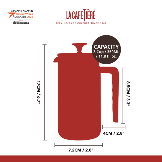 Cafetière à piston 3 tasses la cafetiere pisa noir - kitchencraft