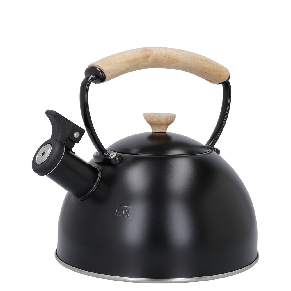 Bouilloire sifflante noire 1,6 litre la cafetiere - kitchencraft