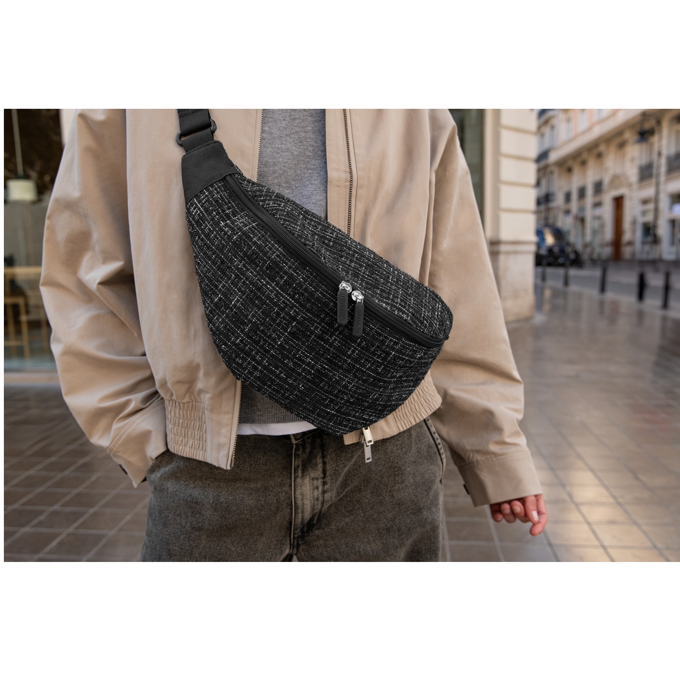 City beltbag bouclé black sac banane de ville - reisenthel