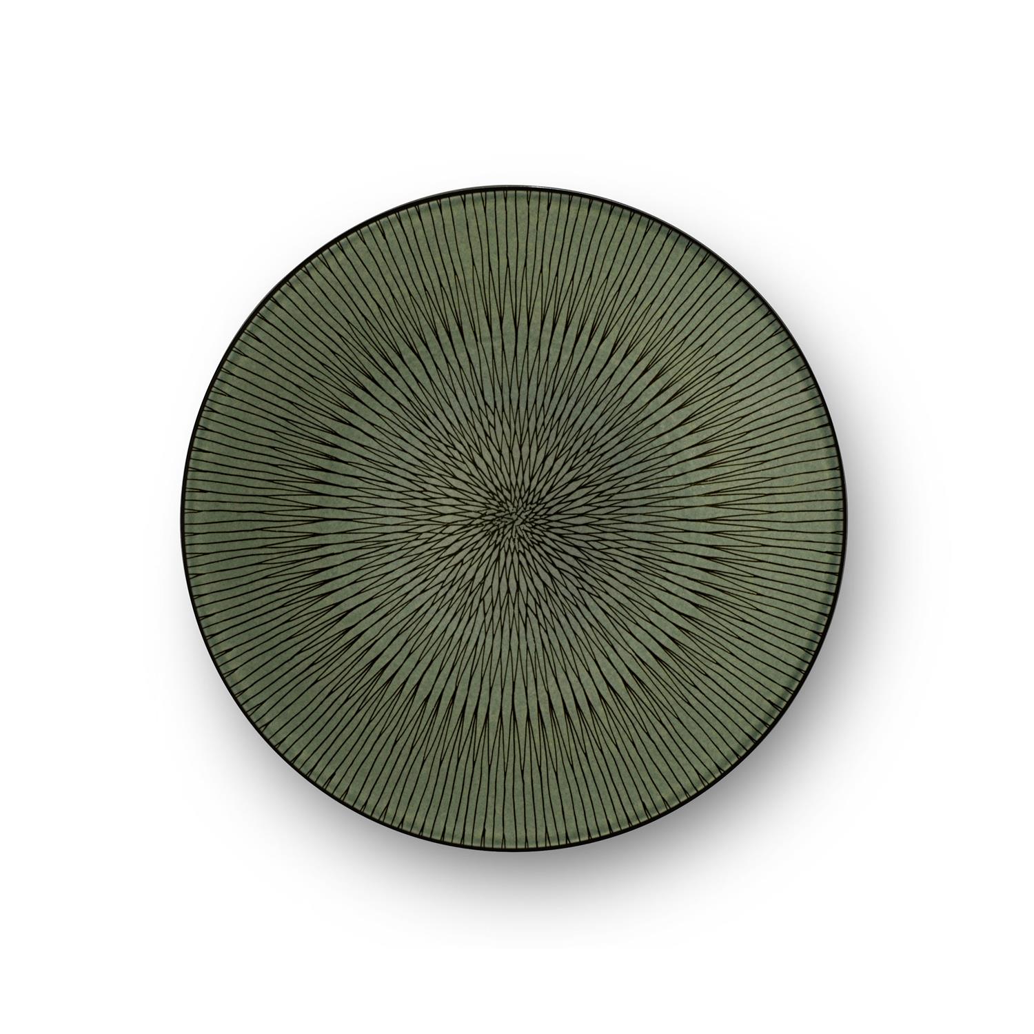 Hypnose - lot de 6 assiettes dessert 20,5 cm - khaki et noir- medard de noblat