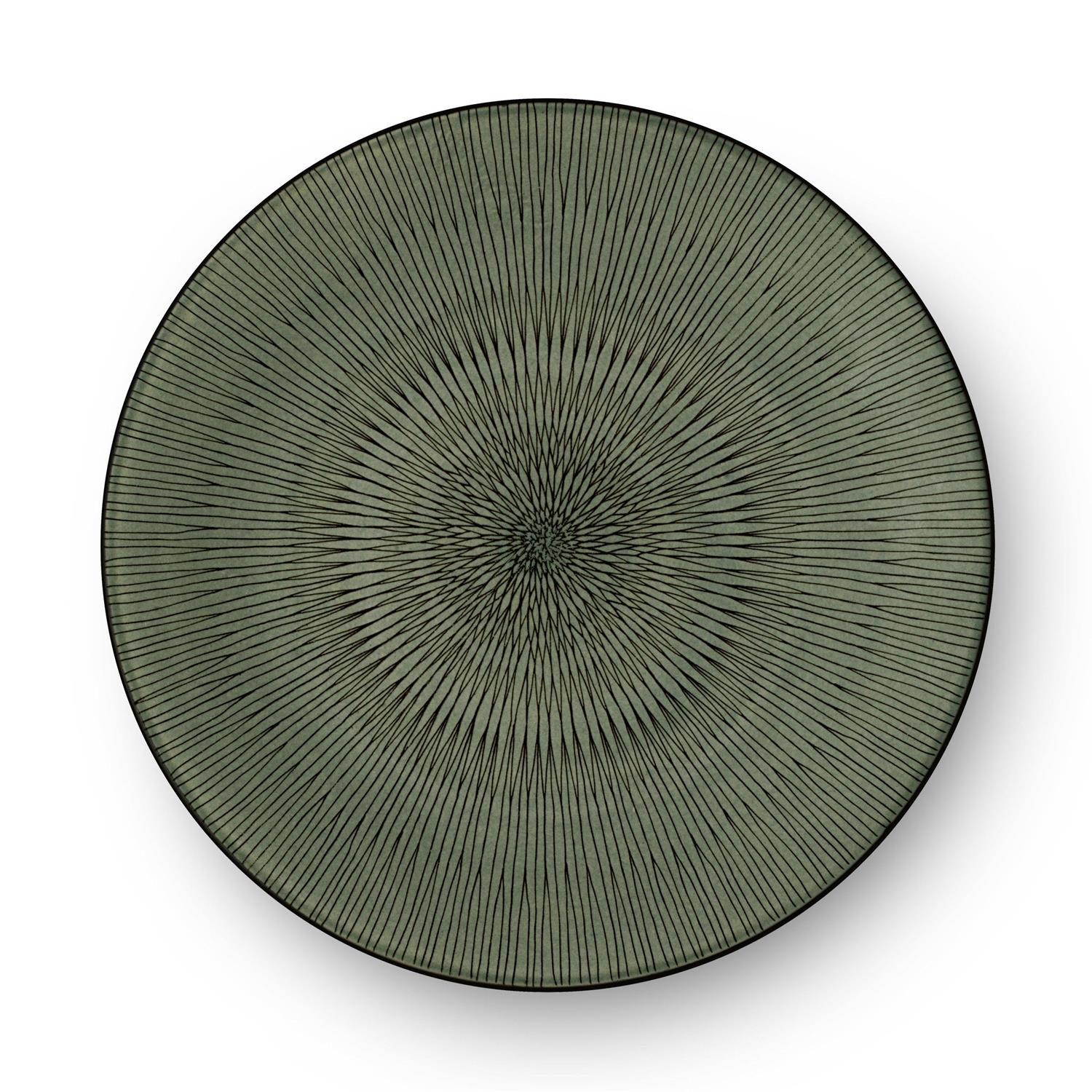 Hypnose - lot de 6 assiettes plates 27 cm - khaki et noir- medard de noblat
