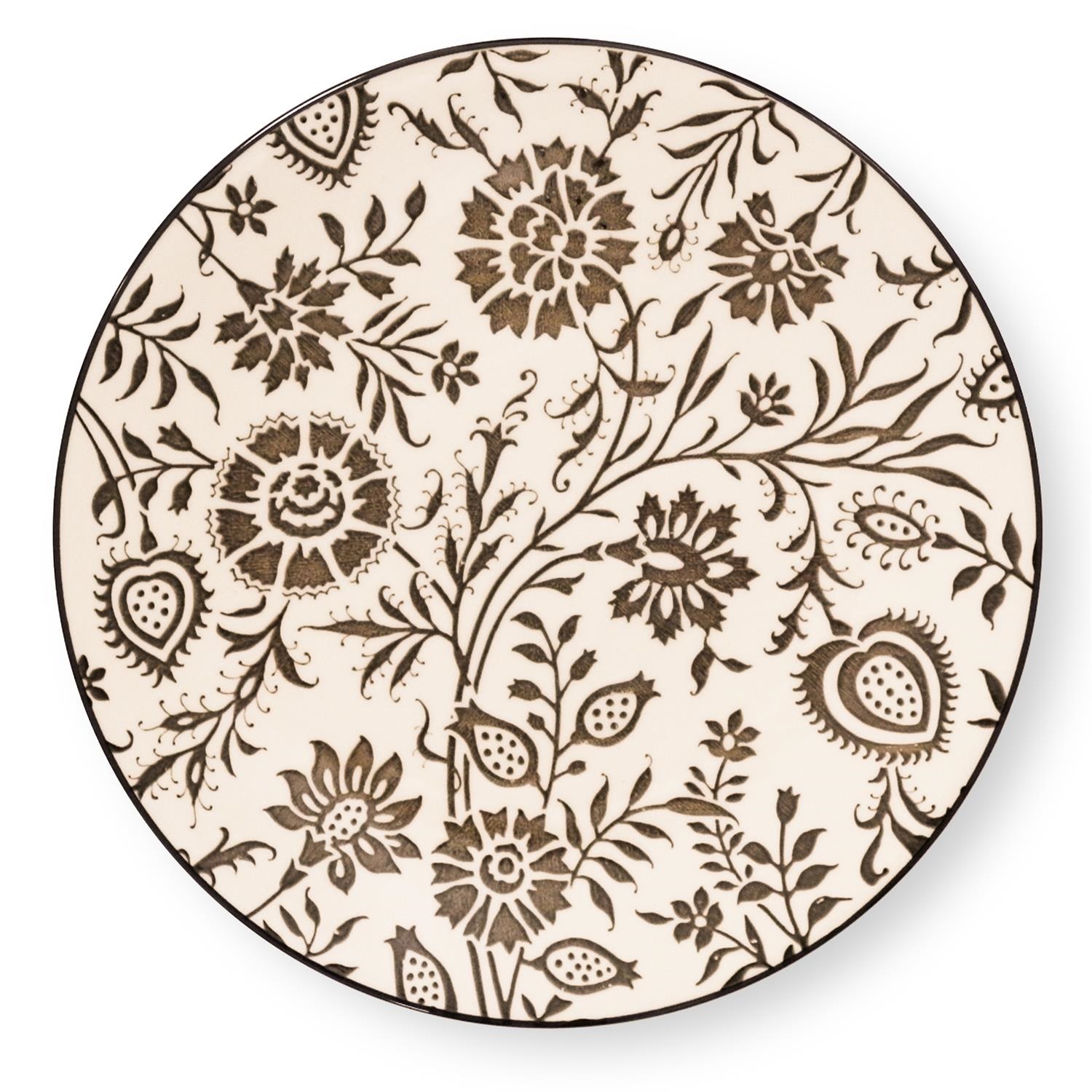 Service 18 assiettes mumbai gris - 6 assiettes plates - 6 creuses- 6 dessert - medard de noblat